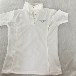 Women's White Polo Shirt with Embroidered Logo